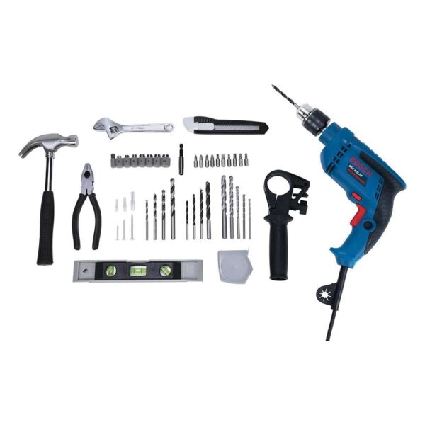 Bosch GSB 600 Professional Impact Drill 13mm with 06011A03LB 98 Pcs Drill Bit Set